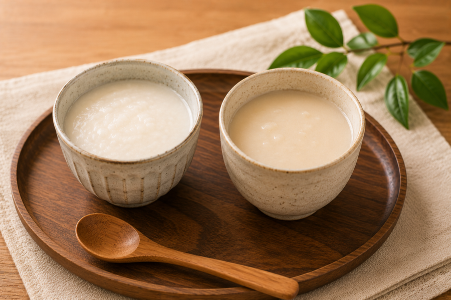 米麹甘酒と酒粕甘酒の違い｜原料・味・アルコールの有無を糀屋が解説