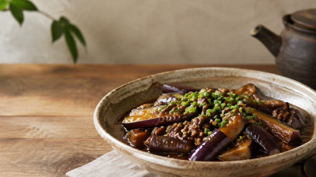 醤油麹の麻婆茄子｜焦がさないとろみの作り方