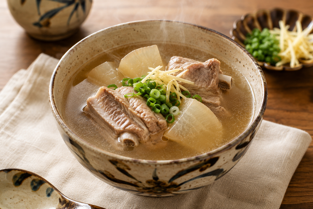 ソーキ汁の作り方｜生塩こうじで下味、沖縄の澄まし汁を家庭で
