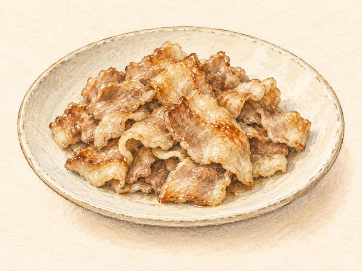 豚こま肉の塩こうじ焼きのイメージイラスト