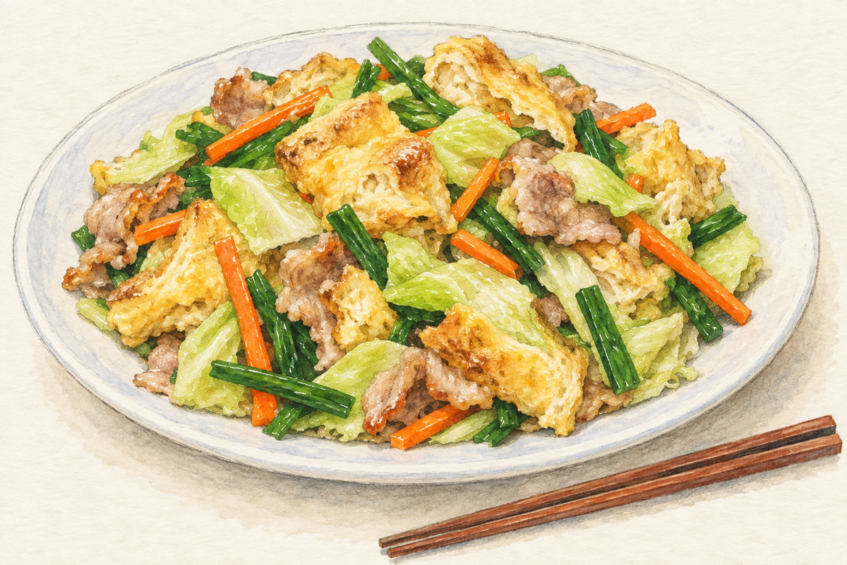 フーチャンプルーの作り方｜麩に卵を含ませて炒める基本
