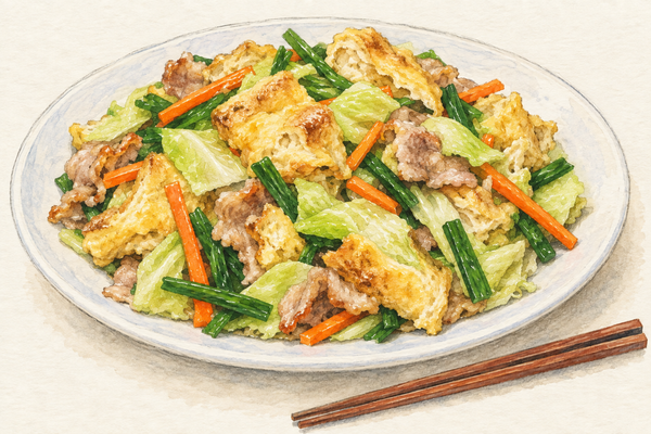 フーチャンプルーの作り方｜麩に卵を含ませて炒める基本