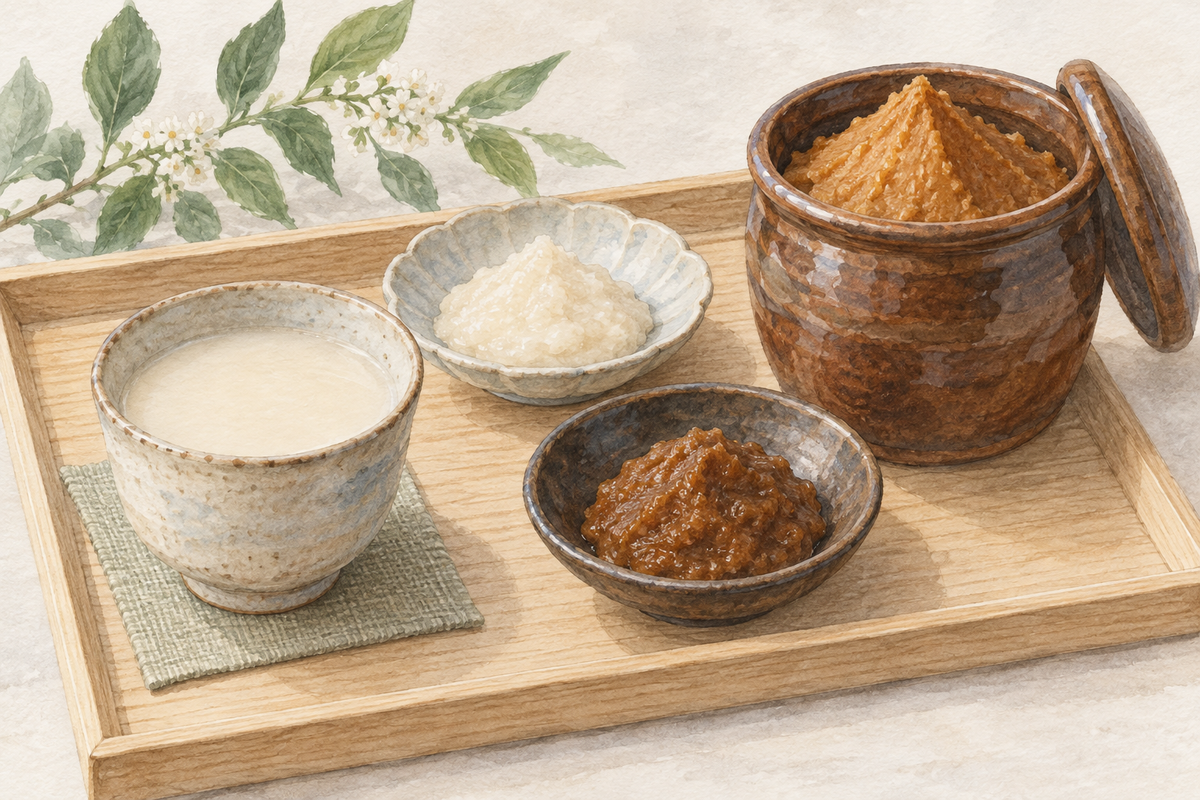 麹を使う発酵食品の種類｜味噌・醤油・甘酒・塩こうじの違い