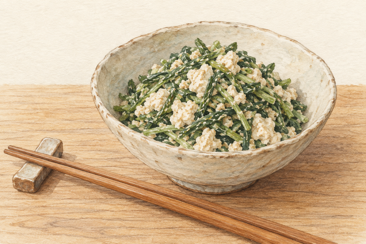 ニガナの白和えの作り方｜ンジャナの苦味をやわらげる下処理と食べ方
