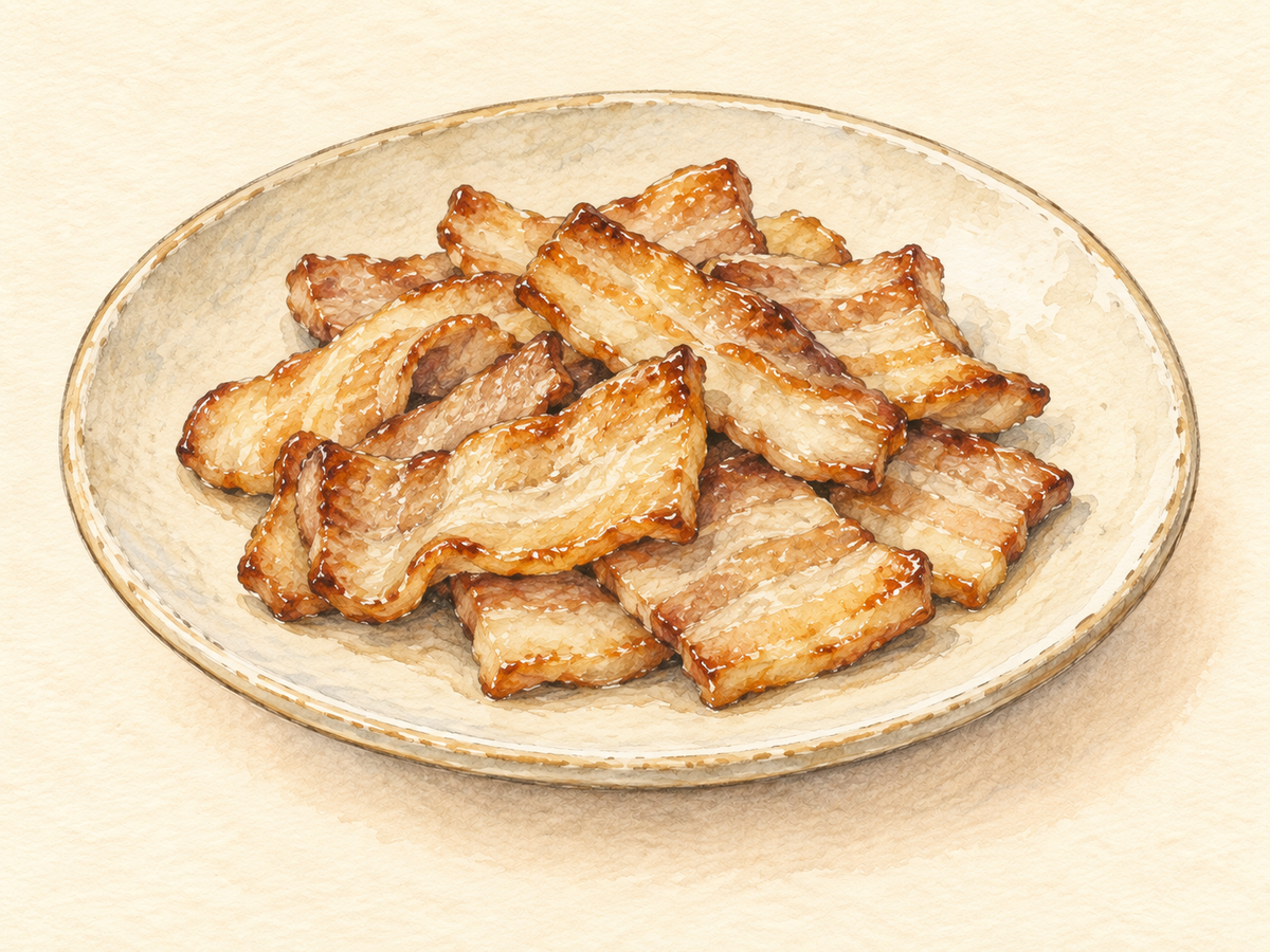 にんにく麹の豚バラ焼きのイメージイラスト