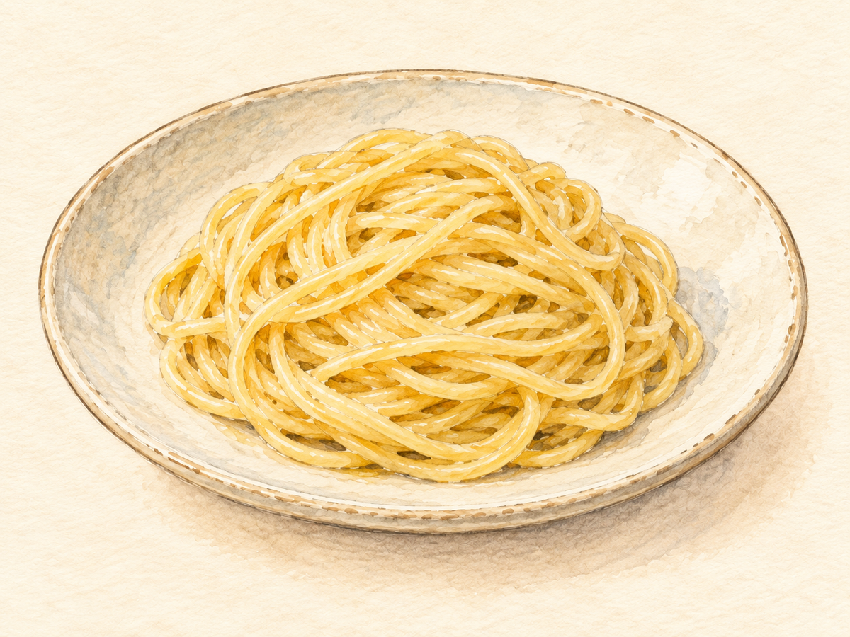 にんにく麹パスタのイメージイラスト