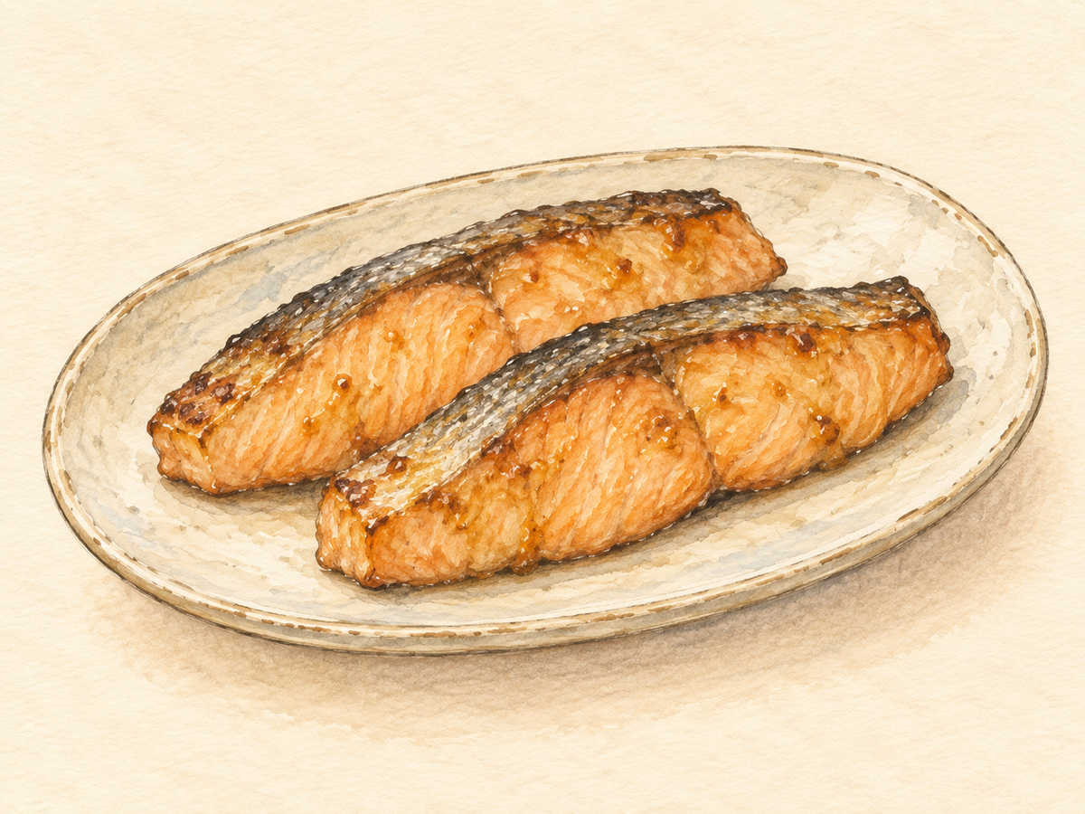 鮭の味噌漬け焼きのイメージイラスト