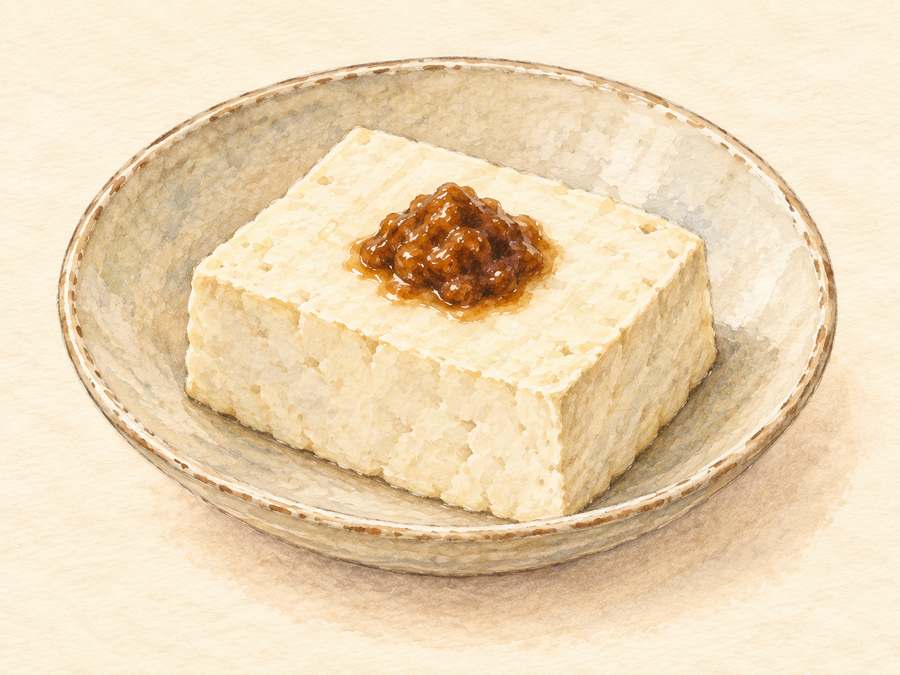島豆腐の醤油麹冷奴｜少量ずつのせる食べ方
