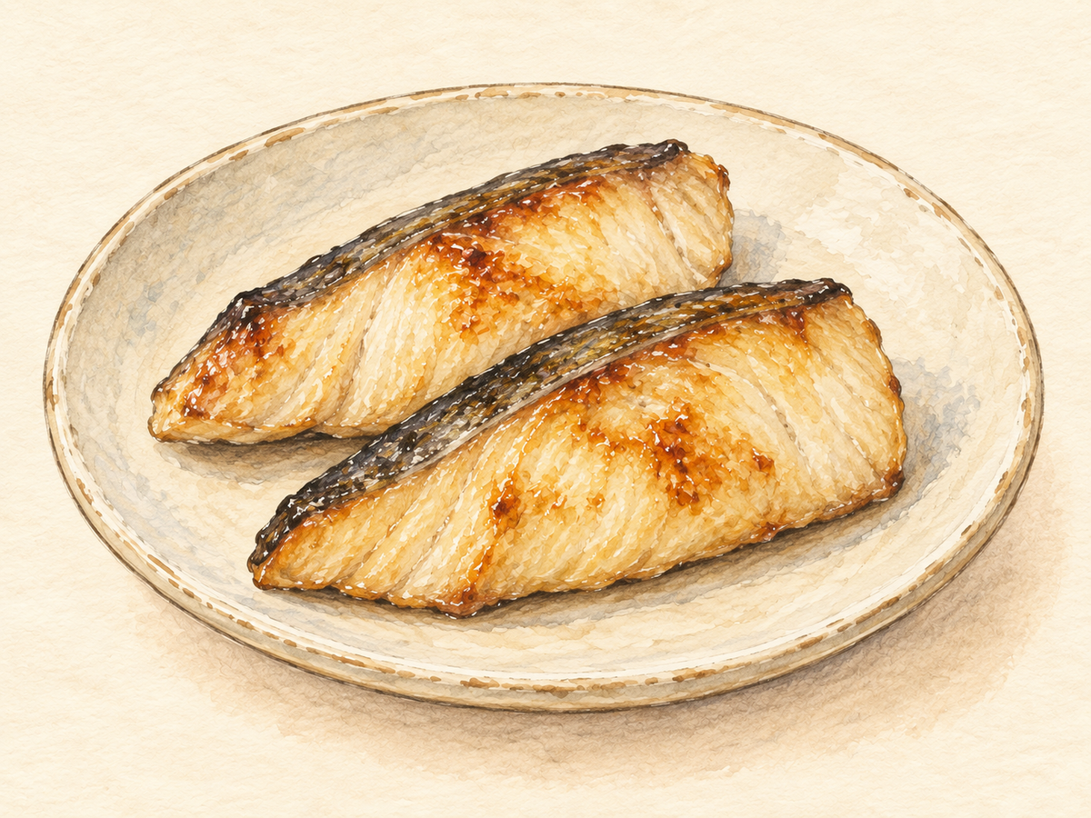 ぶりの塩こうじ漬け焼きのイメージイラスト