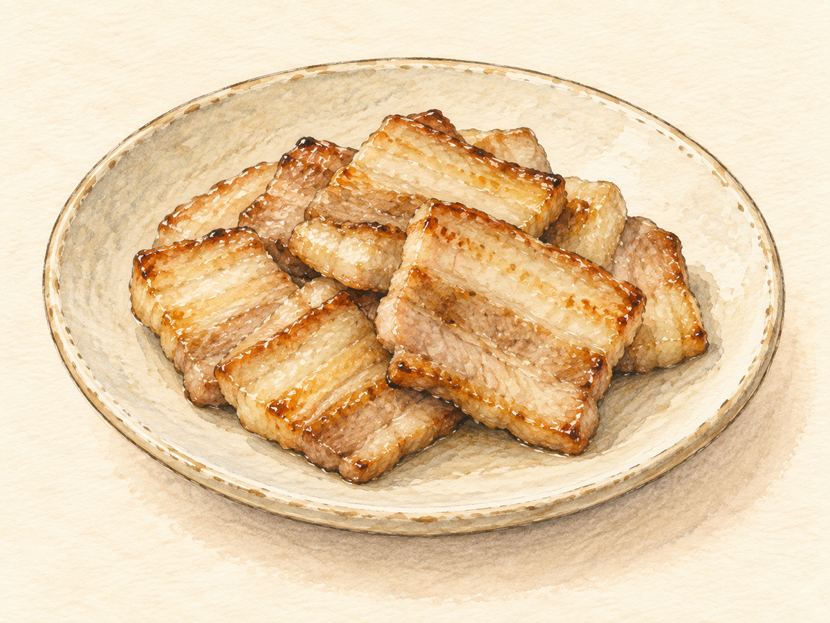 豚バラ肉の塩こうじ焼きのイメージイラスト