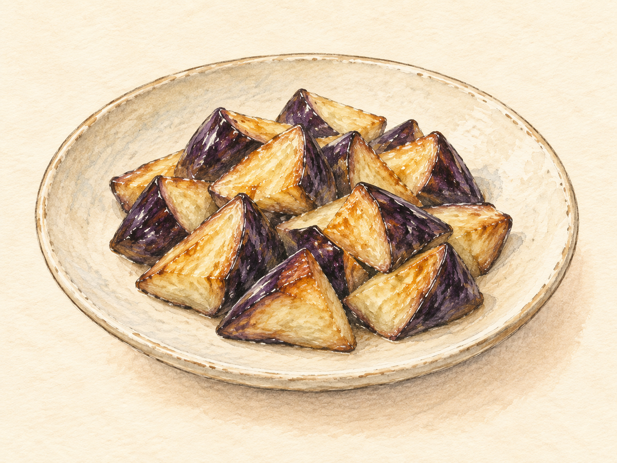 塩こうじで下味をつけて焼いたなすのイメージイラスト