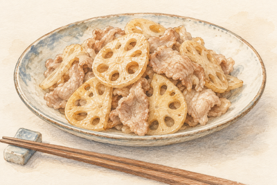 塩麹れんこんの炒め物｜豚肉と合わせる分量と焦がさないコツ