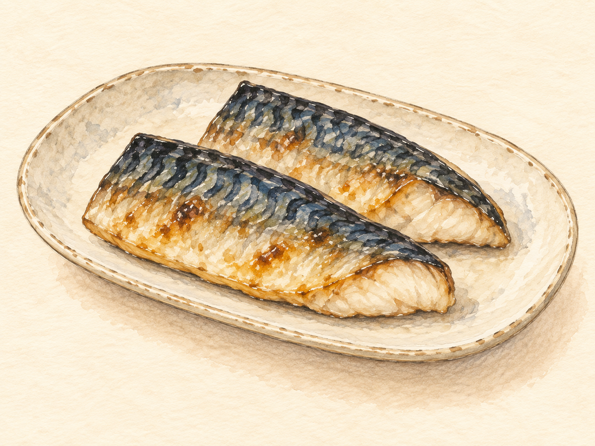 さばの塩こうじ漬け焼きのイメージイラスト
