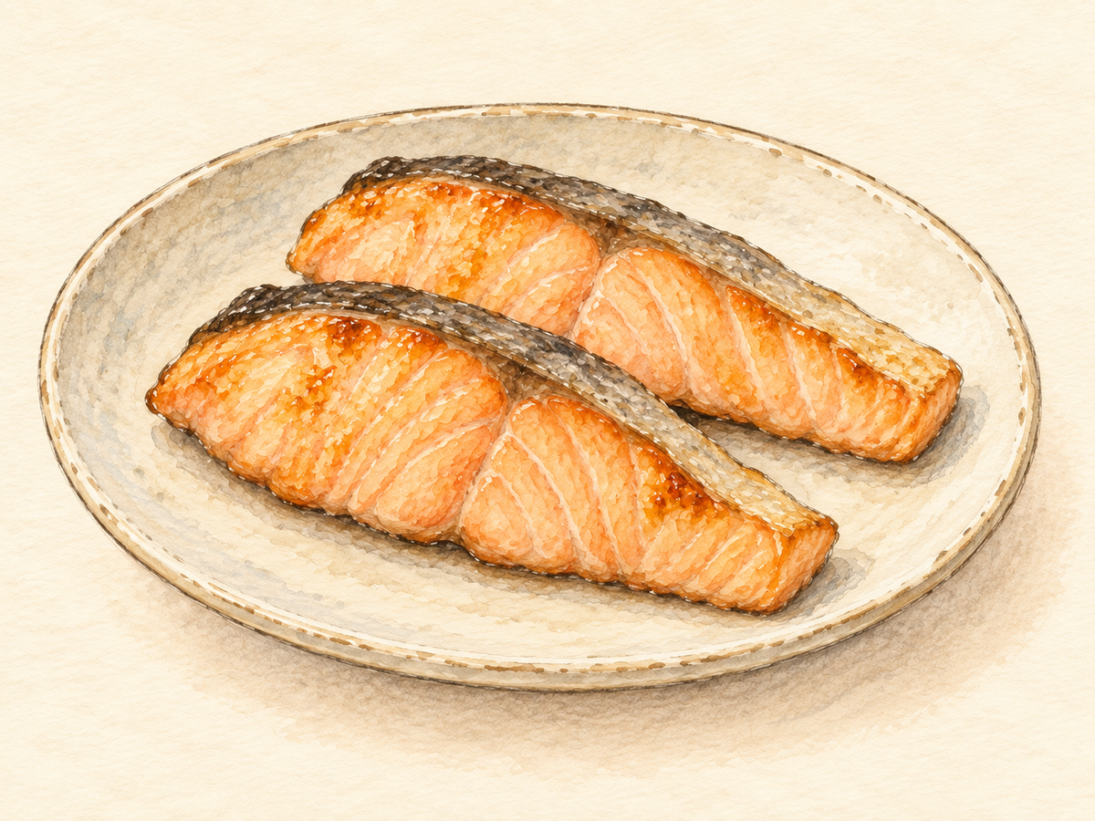 鮭の塩こうじ漬け焼きのイメージイラスト