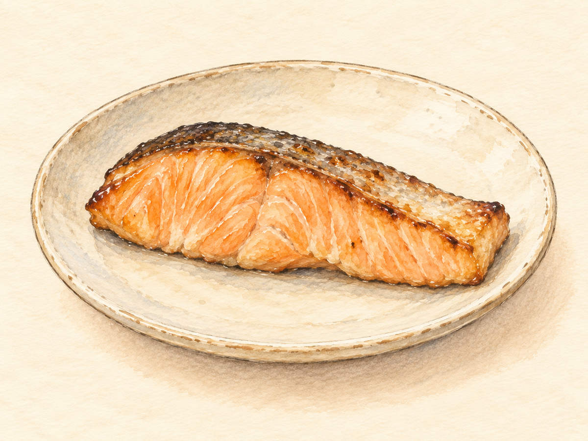鮭の塩こうじ漬け焼きのイメージイラスト