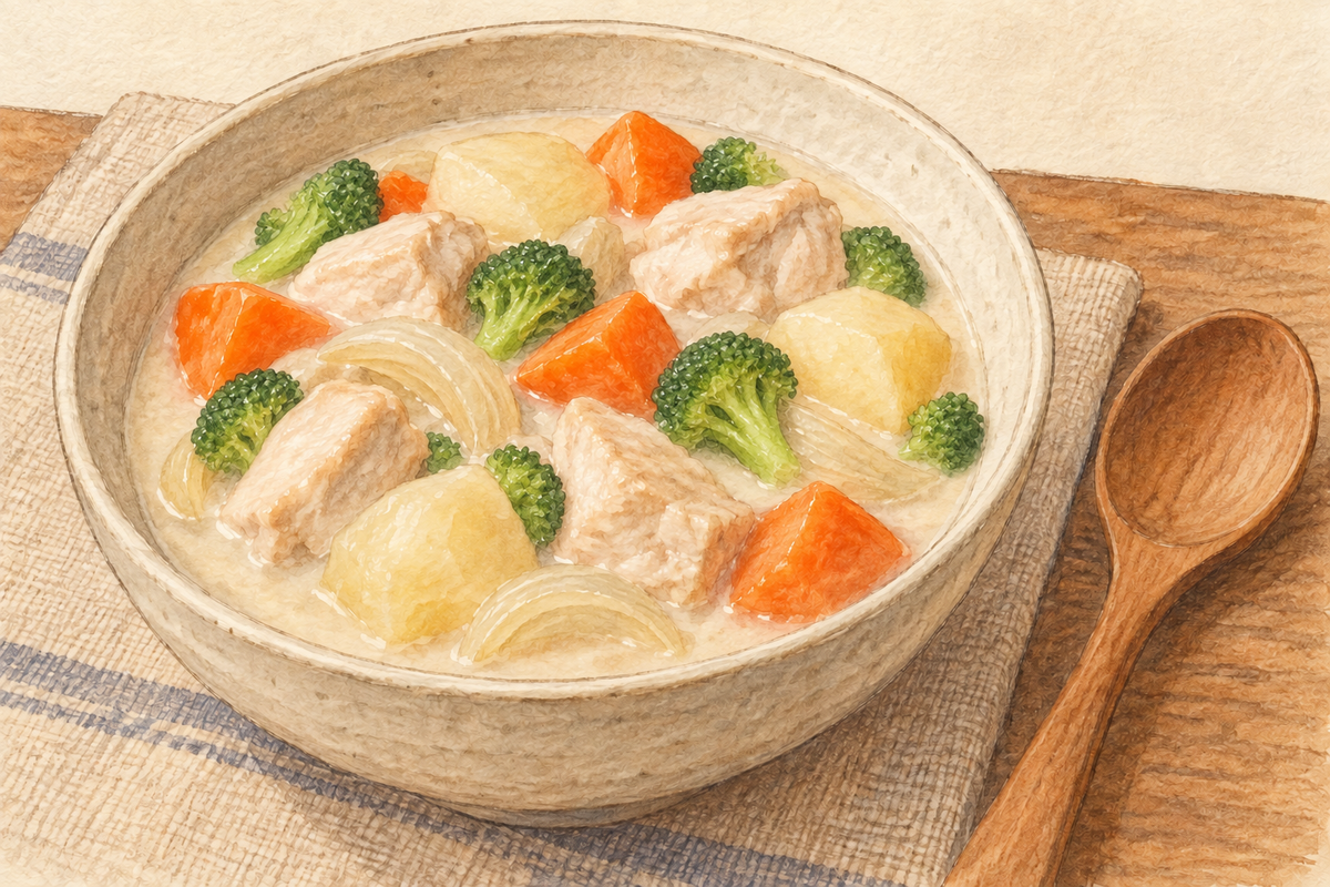 塩麹シチューの作り方｜米粉と豆乳でとろみを付ける基本