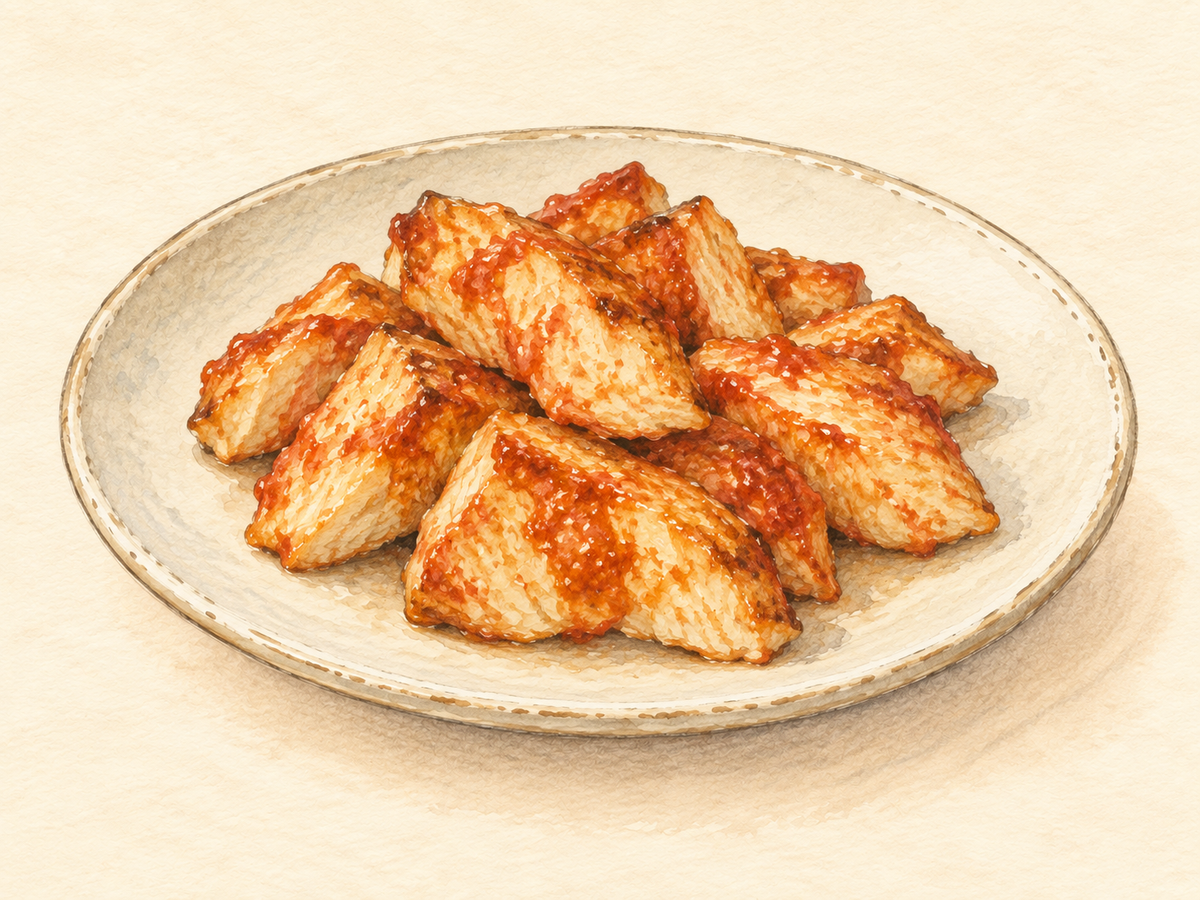トマト麹で味付けして焼いた鶏むね肉のイメージイラスト
