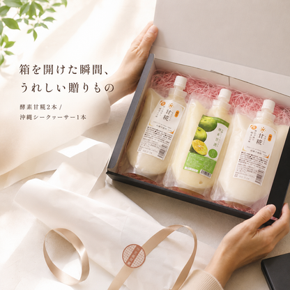 仲宗根糀家セレクション 甘糀ギフト（甘糀600g2つ・甘酒シークワーサー1つ）
